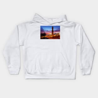 Tea Pot & Lighthouse - Sunset in Warnemünde - Baltic Sea Kids Hoodie